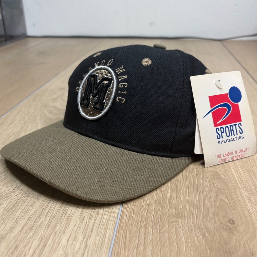 Vintage Sports Specialties Orlando Magic Snapback Hat NBA Black‎ Khaki NWT 90s